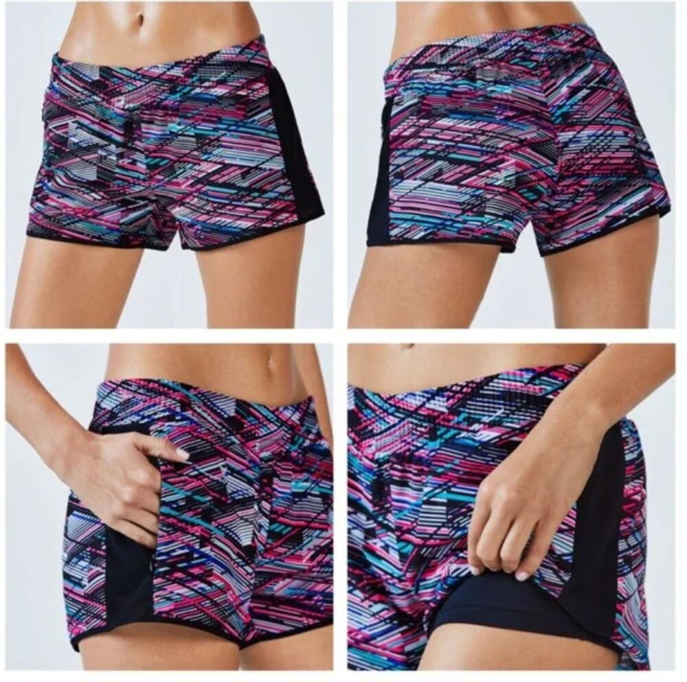 Fabletics Fallon Compression Lined Shorts Workout Running Biking Shorts L